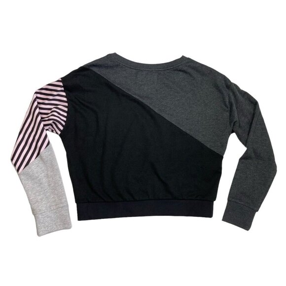 *Victoria Sport Sweatshirt Womens Size M Gray Black Colorblock Casual Athleisure - Picture 4 of 7